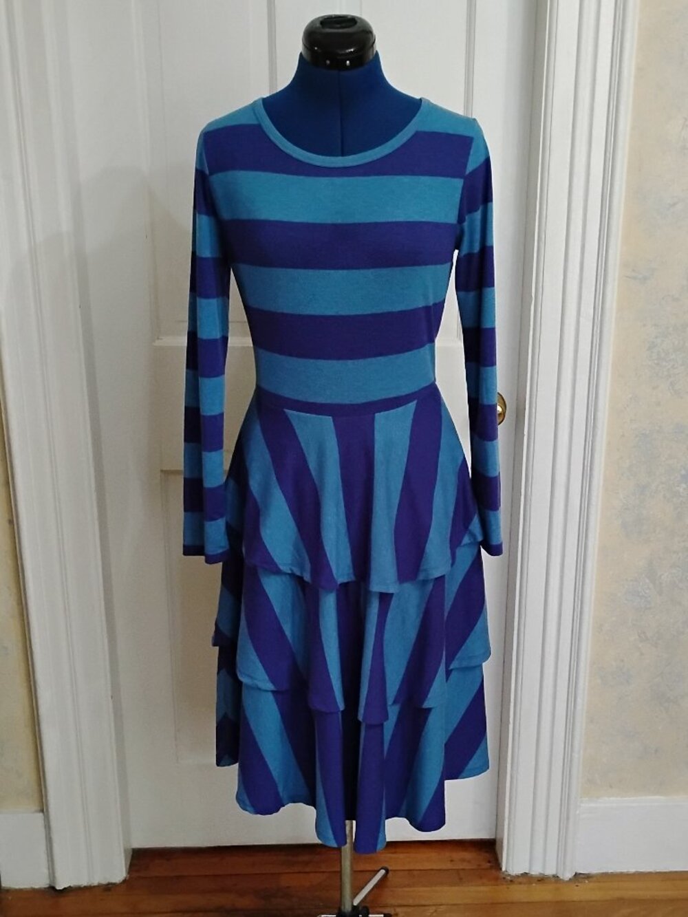 LuLaRoe Blue Stripe Georgia Dress